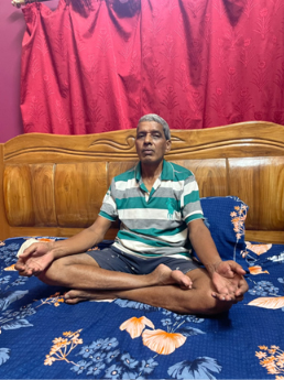 Jagdev ji practicing his daily posture-alignment routine